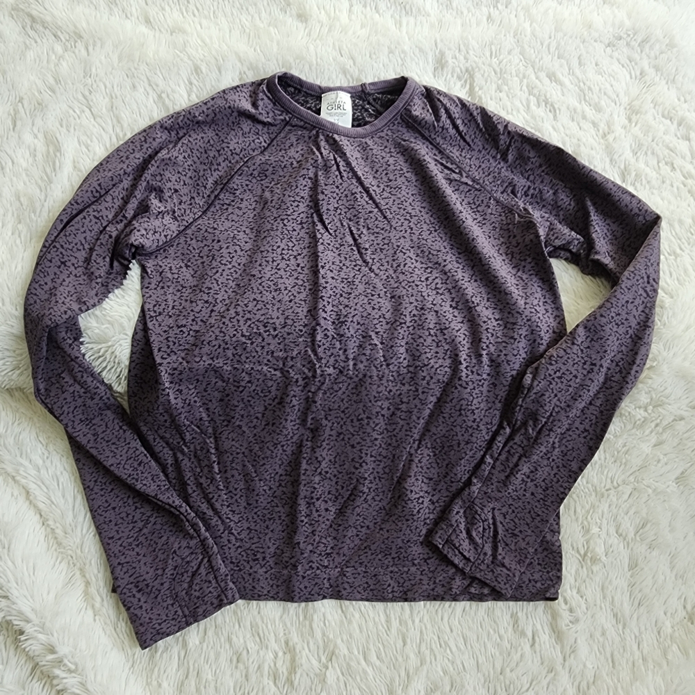 Athleta girl burnout stretch crew neck athletic long sleeve shirt large